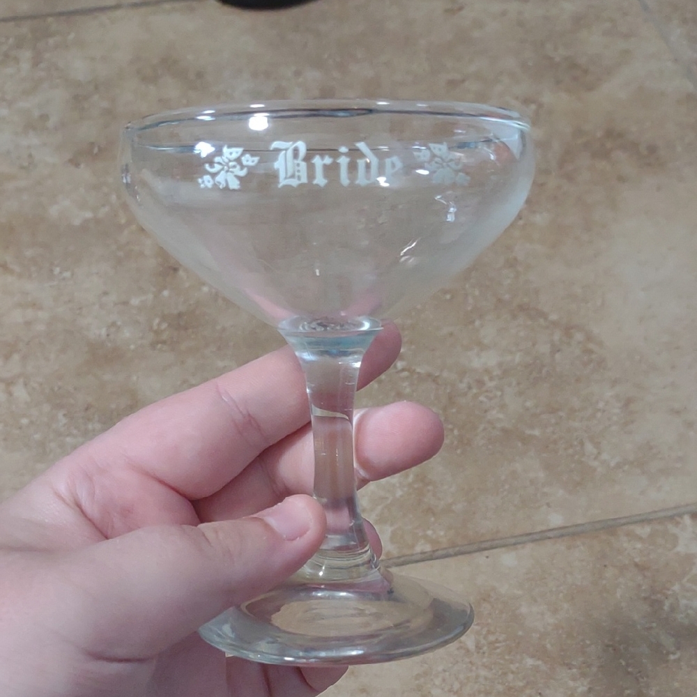 Elegant Clear Bride Glass Cup
